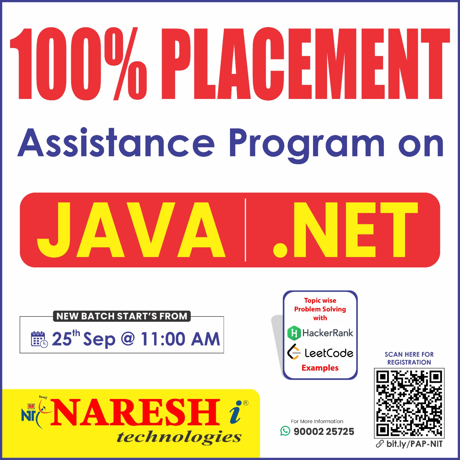 100% Placement Assistance Program On Java Developer & Dot Net - Naresh,Hyderabad,Educational & Institute,Tuition & Tutors